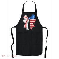 Baseball 4th Of July Coquette Bow Women Baseball Mom Apron thumb 0