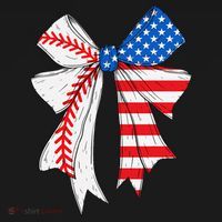 Baseball 4th Of July Coquette Bow Women Baseball Mom Apron thumb 3