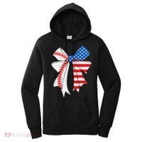 Baseball 4th Of July Coquette Bow Women Baseball Mom Women's Hoodie thumb 0