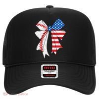 Baseball 4th Of July Coquette Bow Women Baseball Mom Hat thumb 0