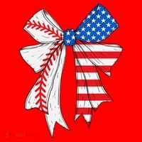 Baseball 4th Of July Coquette Bow Women Baseball Mom Santa Hat thumb 1