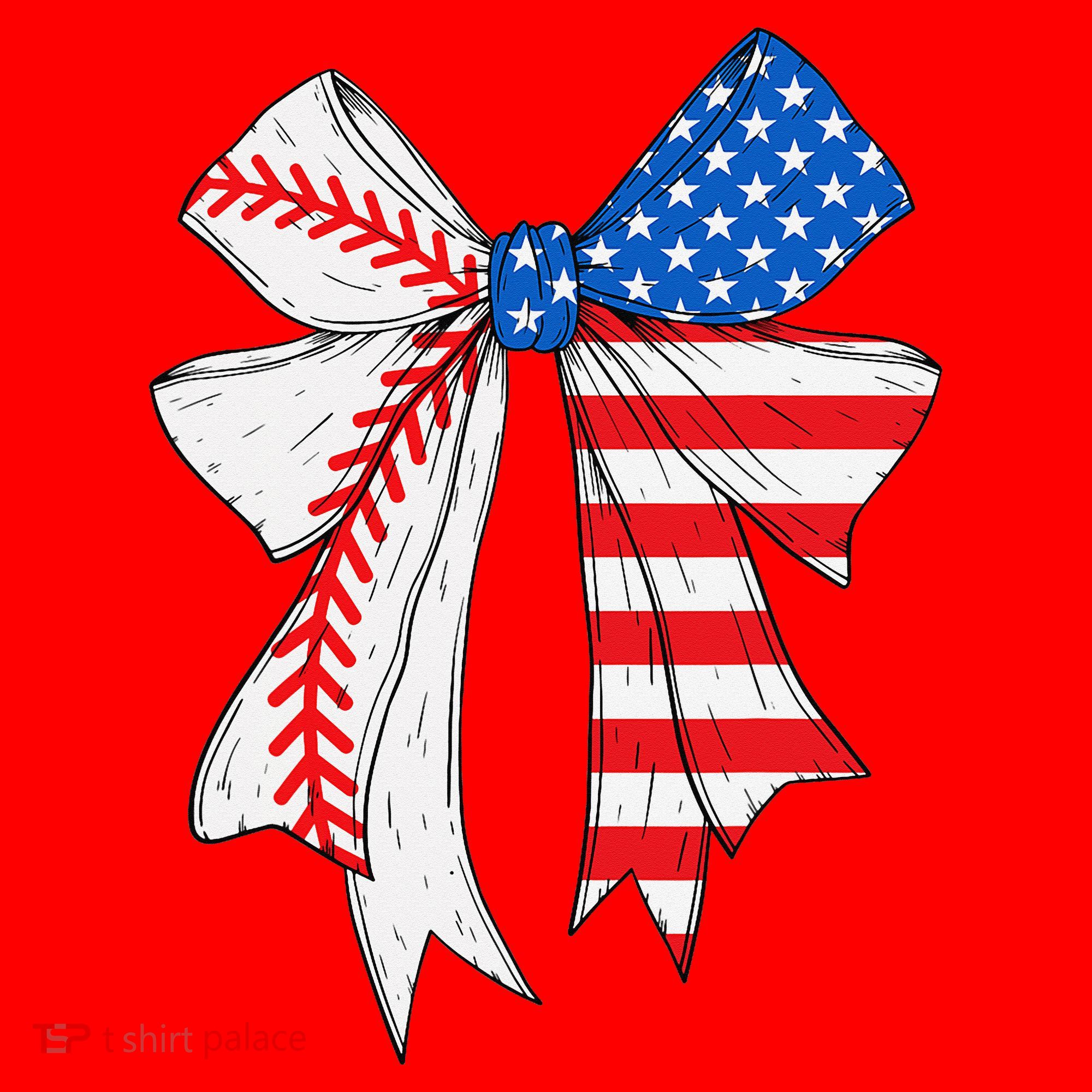 Baseball 4th Of July Coquette Bow Women Baseball Mom Santa Hat
