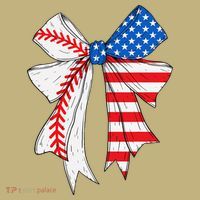 Baseball 4th Of July Coquette Bow Women Baseball Mom Hoodie thumb 2
