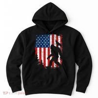 Bigfoot 4th of July Bald Eagle American USA Flag Patriotic Hoodie thumb 0