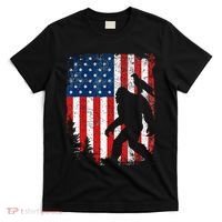 Bigfoot 4th of July Bald Eagle American USA Flag Patriotic T-Shirt thumb 0