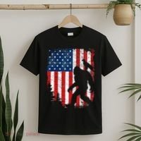 Bigfoot 4th of July Bald Eagle American USA Flag Patriotic T-Shirt thumb 2