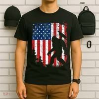 Bigfoot 4th of July Bald Eagle American USA Flag Patriotic T-Shirt thumb 6