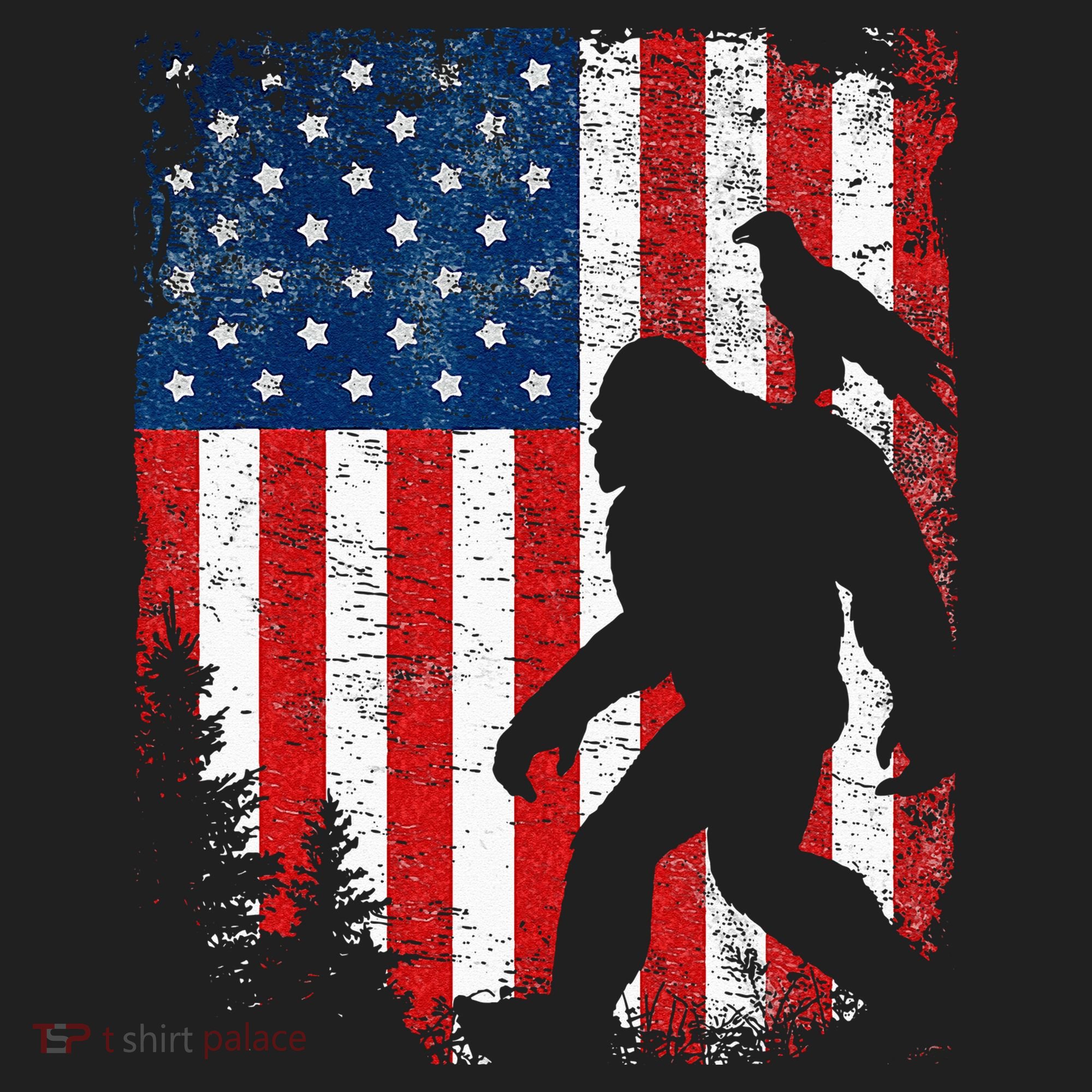 Bigfoot 4th of July Bald Eagle American USA Flag Patriotic Beanie