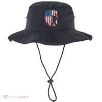 Bigfoot 4th of July Bald Eagle American USA Flag Patriotic Bucket Hat thumb 0