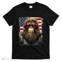 Bigfoot 4th Of July American USA Flag Patriotic T-Shirt thumb 0