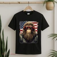 Bigfoot 4th Of July American USA Flag Patriotic T-Shirt thumb 2