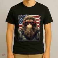 Bigfoot 4th Of July American USA Flag Patriotic T-Shirt thumb 3