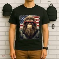 Bigfoot 4th Of July American USA Flag Patriotic T-Shirt thumb 6