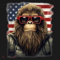 Bigfoot 4th Of July American USA Flag Patriotic Mousepad thumb 1
