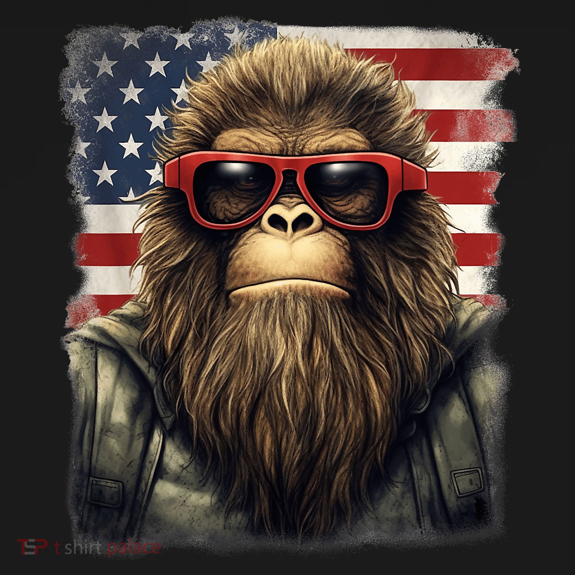 Bigfoot 4th Of July American USA Flag Patriotic Mousepad