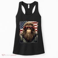 Bigfoot 4th Of July American USA Flag Patriotic Women's Tank Top thumb 0