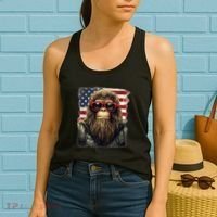 Bigfoot 4th Of July American USA Flag Patriotic Women's Tank Top thumb 2
