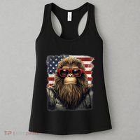 Bigfoot 4th Of July American USA Flag Patriotic Women's Tank Top thumb 3