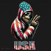 Bigfoot 4th Of July Usa Patriotic Sasquatch Women's Hoodie thumb 2