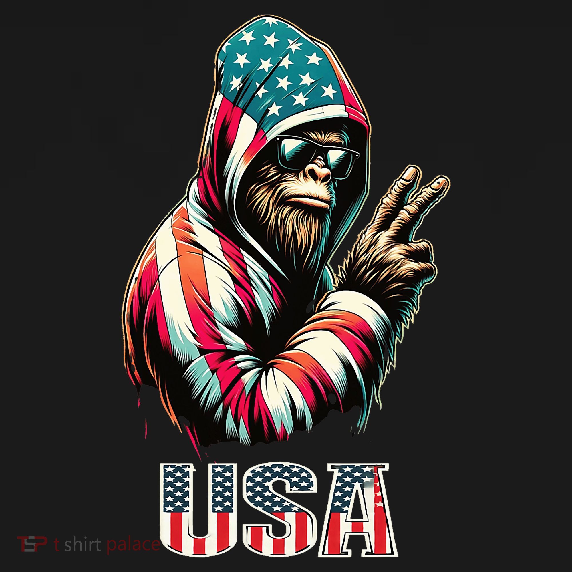 Bigfoot 4th Of July Usa Patriotic Sasquatch Women's Tank Top
