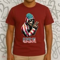 Bigfoot 4th Of July Usa Patriotic Sasquatch T-Shirt thumb 3