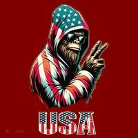 Bigfoot 4th Of July Usa Patriotic Sasquatch T-Shirt thumb 7