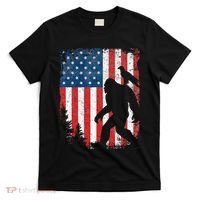 Bigfoot 4th Of July Bald Eagle American USA Flag Patriotic T-Shirt thumb 0