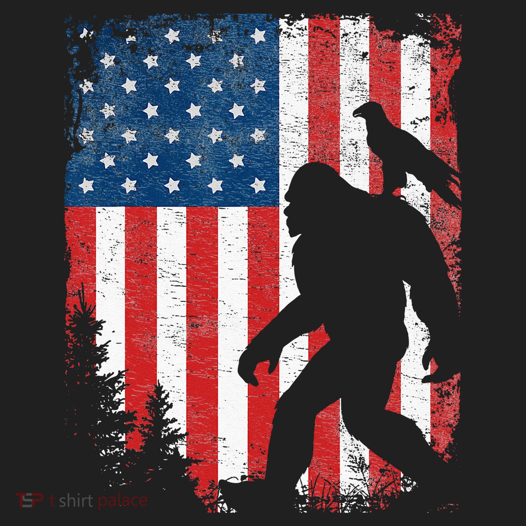 Bigfoot 4th Of July Bald Eagle American USA Flag Patriotic Beanie