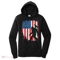 Bigfoot 4th Of July Bald Eagle American USA Flag Patriotic Women's Hoodie thumb 0