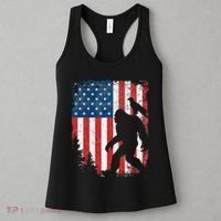 Bigfoot 4th Of July Bald Eagle American USA Flag Patriotic Women's Tank Top thumb 3