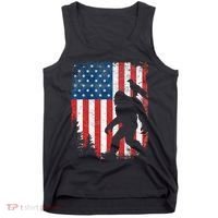Bigfoot 4th Of July Bald Eagle American USA Flag Patriotic Tank Top thumb 0