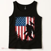 Bigfoot 4th Of July Bald Eagle American USA Flag Patriotic Tank Top thumb 2