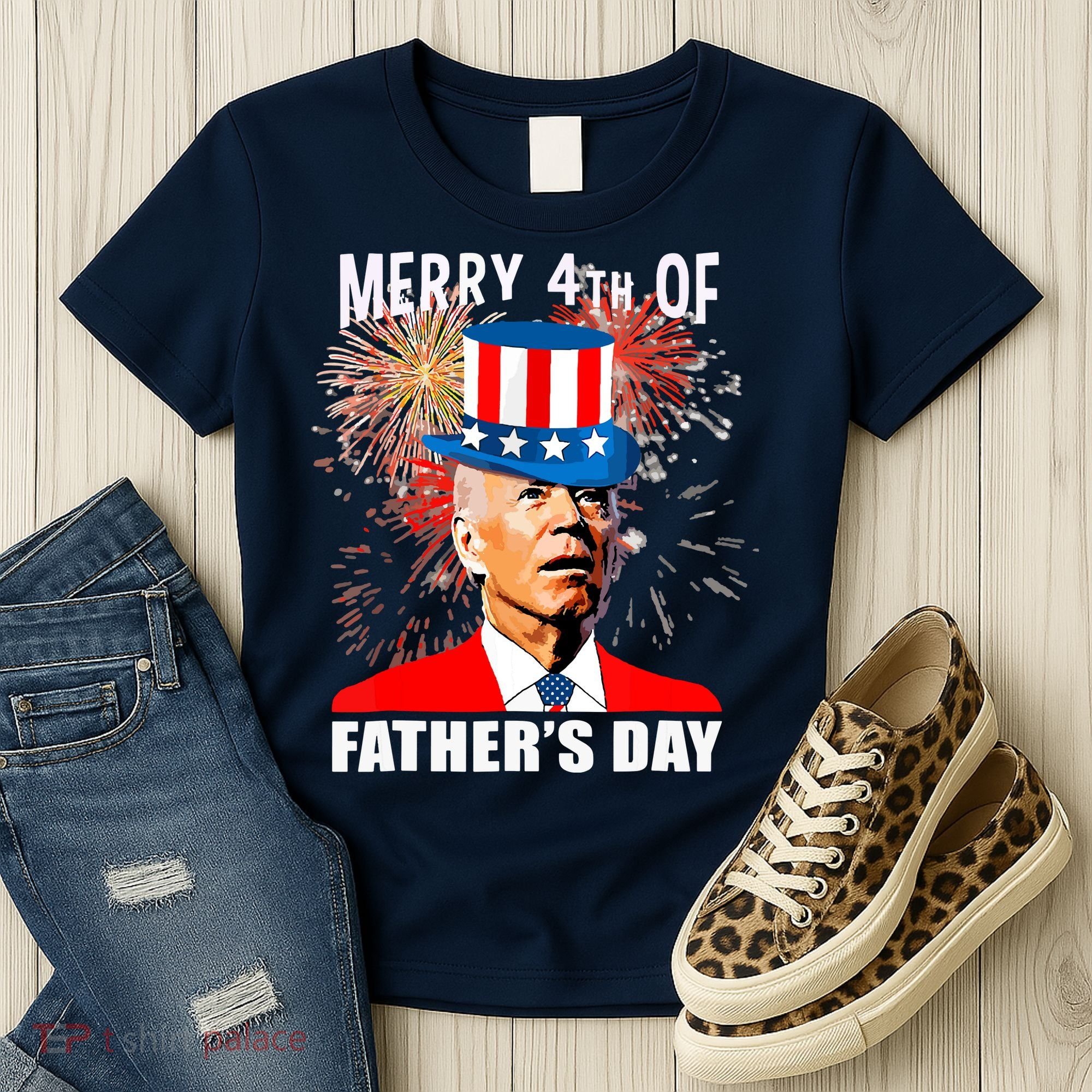 Biden 4th Of July Joe Biden Happy Father's Day Funny Women's T-Shirt