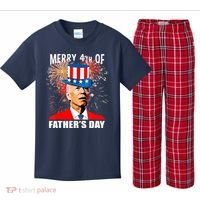 Biden 4th Of July Joe Biden Happy Father's Day Funny Kids Plaid Pajama Set thumb 0