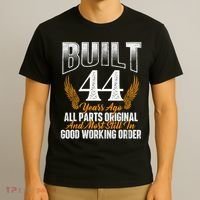 Built 44 Years Ago 44th Birthday 44 Years Old Bday T-Shirt thumb 3