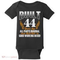 Built 44 Years Ago 44th Birthday 44 Years Old Bday Baby Bodysuit thumb 0