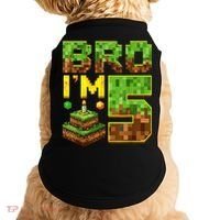 Boy 5th Birthday Boy Bro I’M 5 Year Old Gamer Pixel Doggie Tank thumb 0