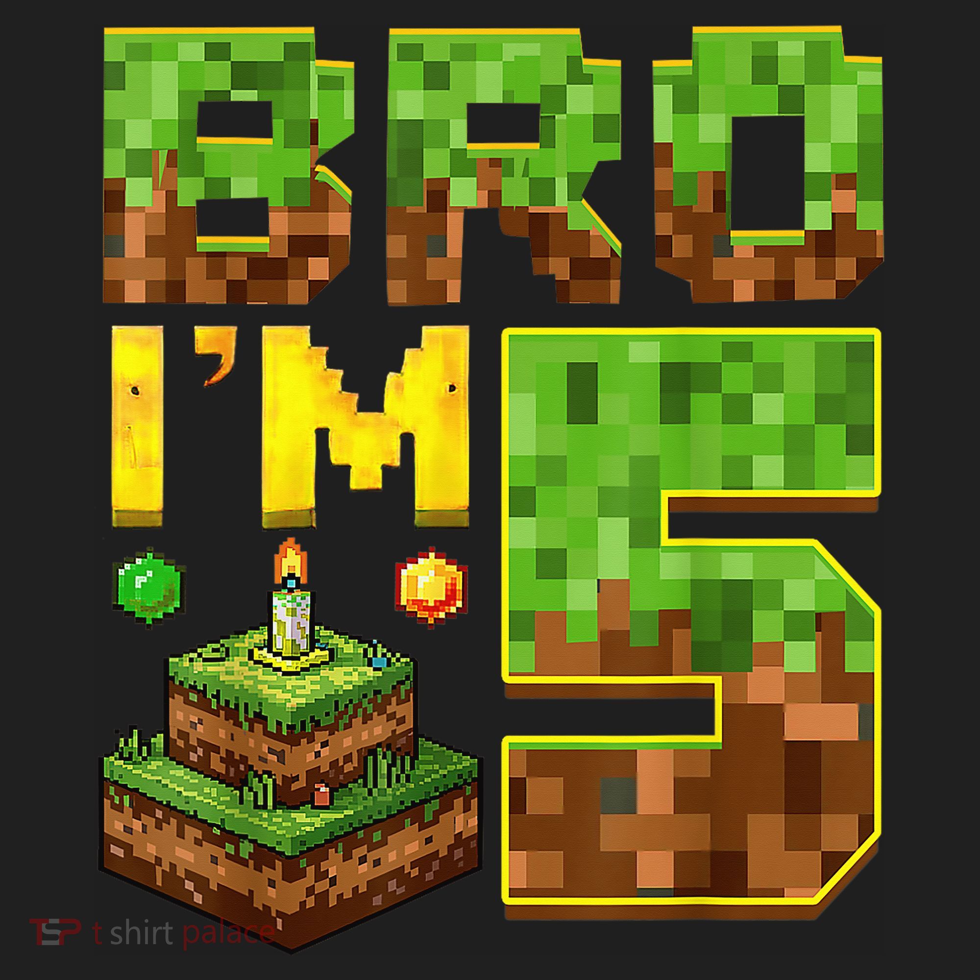 Boy 5th Birthday Boy Bro I’M 5 Year Old Gamer Pixel Golf Towel