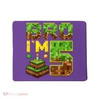 Boy 5th Birthday Boy Bro I’M 5 Year Old Gamer Pixel Mousepad thumb 0