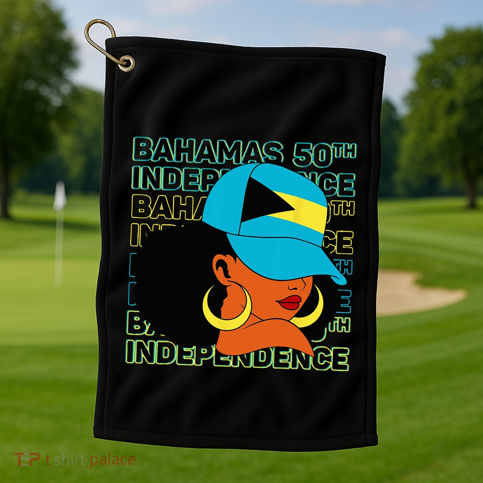 Bahamas 50th Independence Day Bahamian Flag Golf Towel