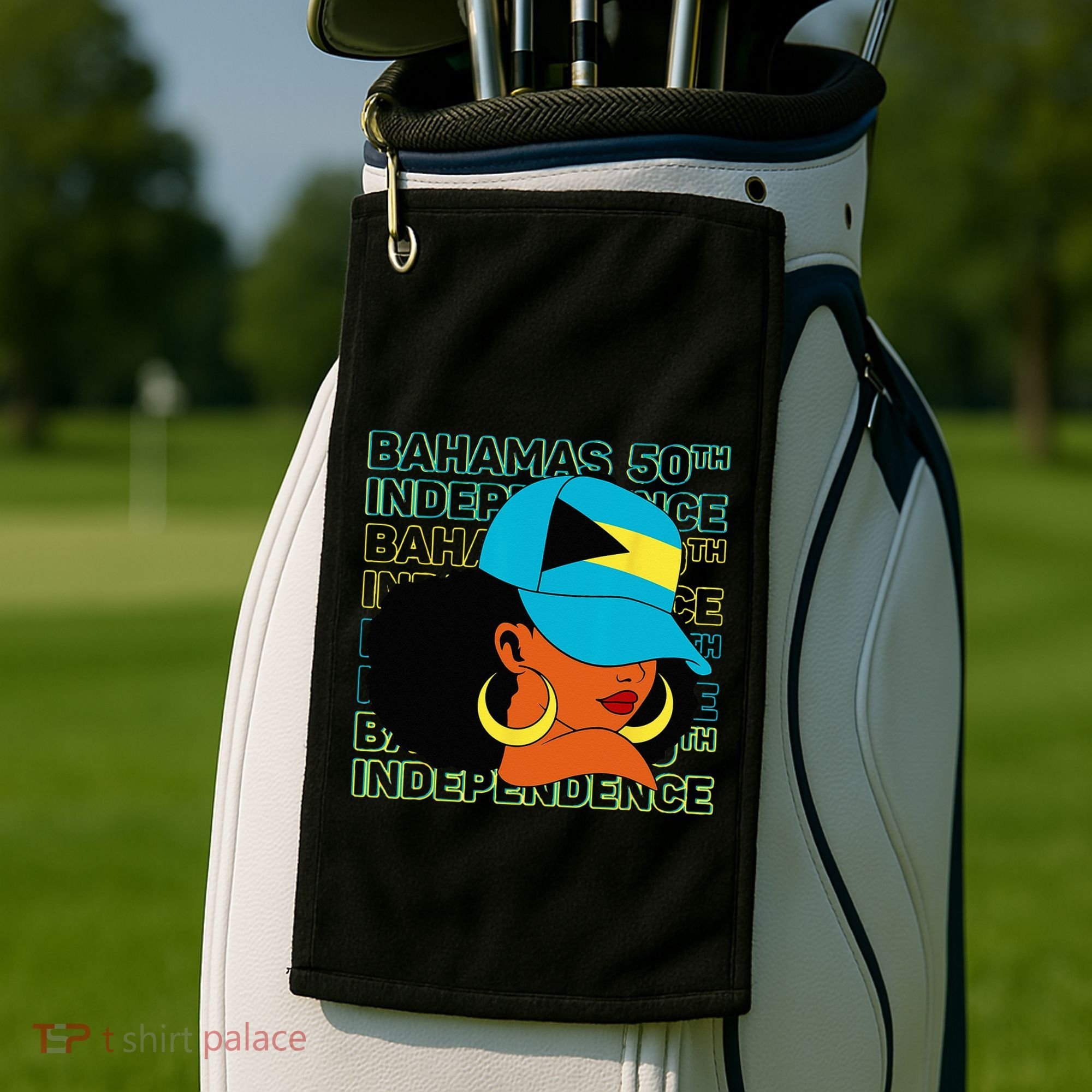 Bahamas 50th Independence Day Bahamian Flag Golf Towel
