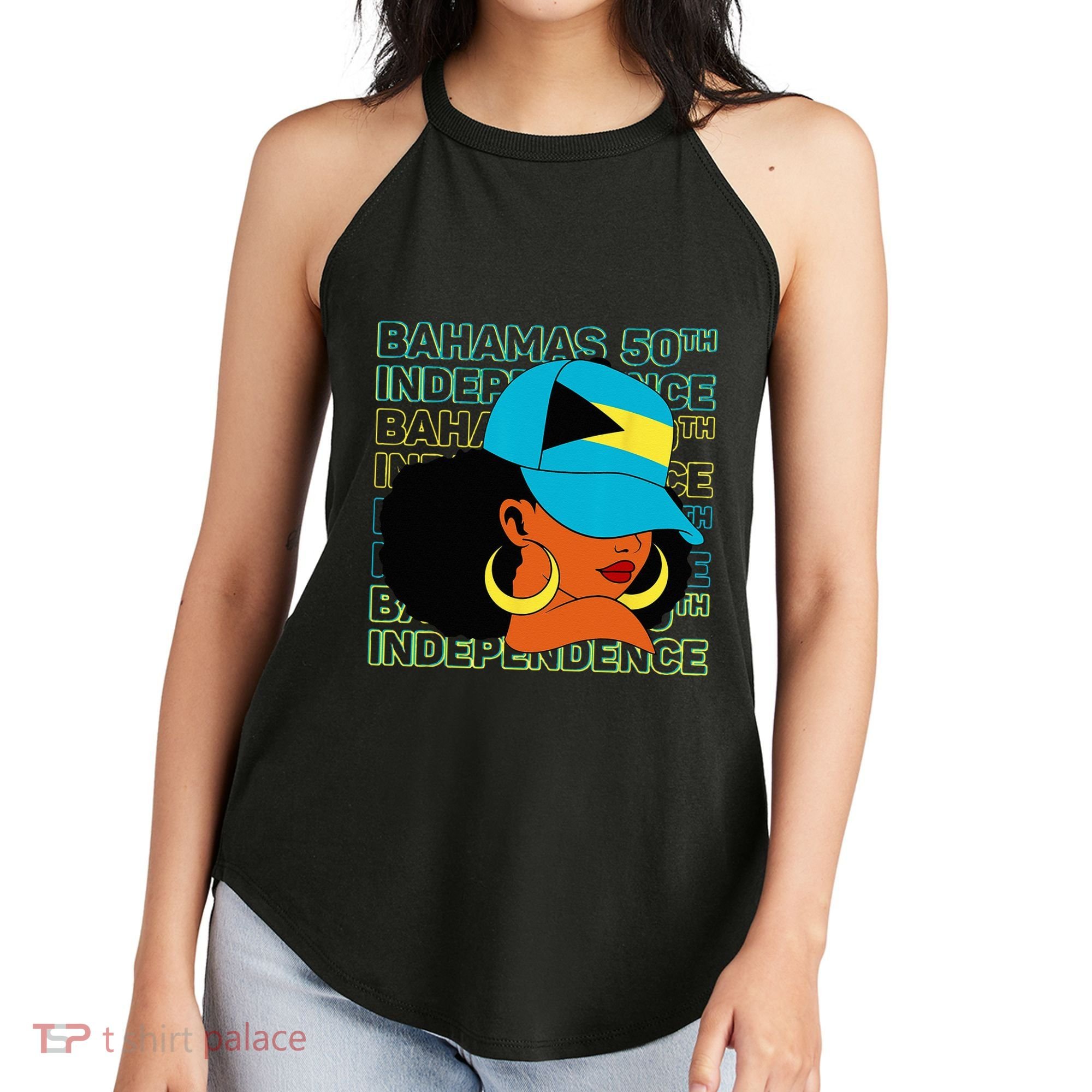 Bahamas 50th Independence Day Bahamian Flag Women's Perfect Tri Rocker Tank