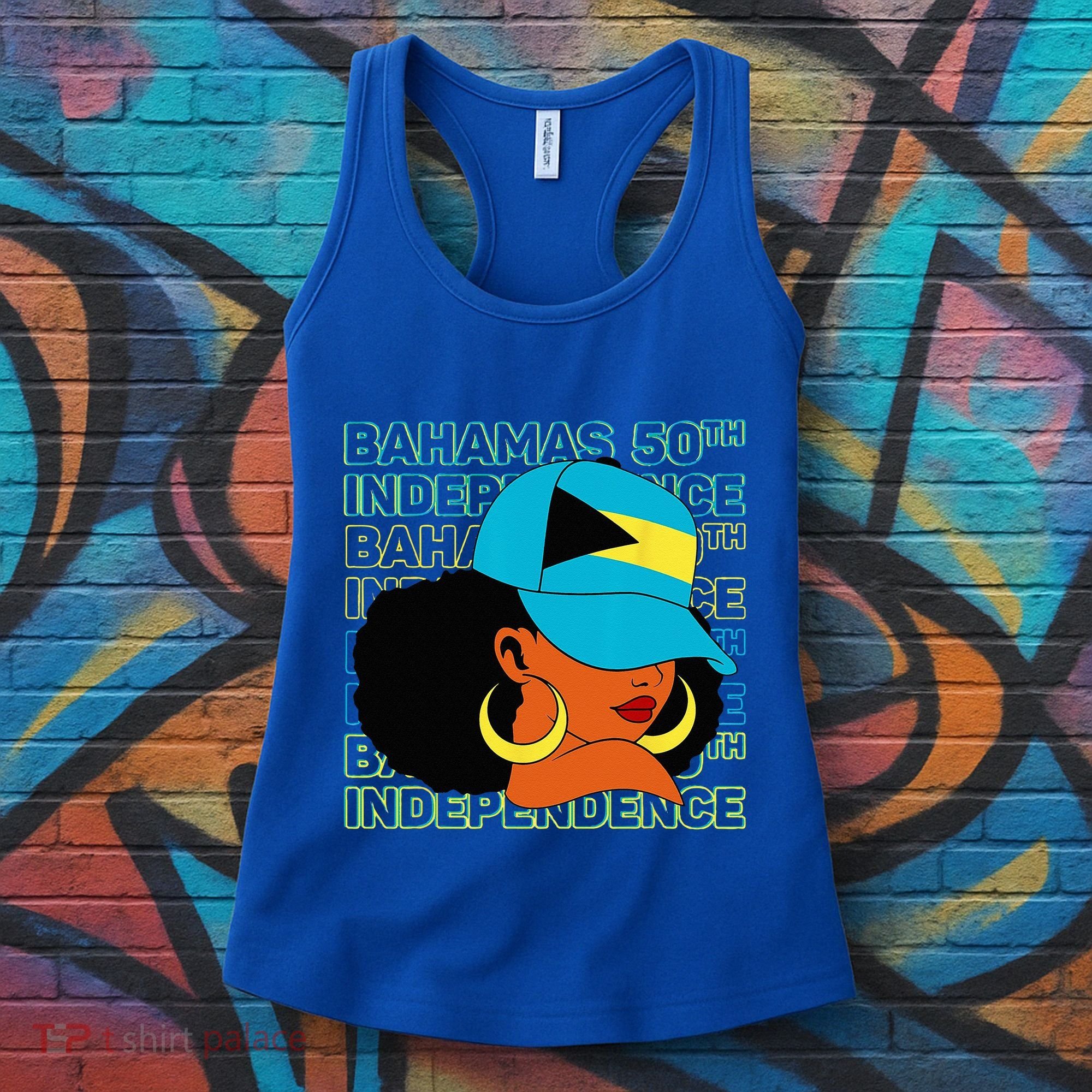 Bahamas 50th Independence Day Bahamian Flag Women's Tank Top