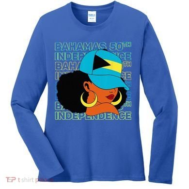 Bahamas 50th Independence Day Bahamian Flag Women's Long Sleeve Shirt