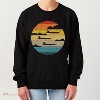 B 52 Stratofortress Silhouette Retro Sunset Airplane B52 Women's Sweatshirt thumb 0