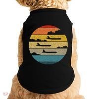 B 52 Stratofortress Silhouette Retro Sunset Airplane B52 Doggie Tank thumb 0