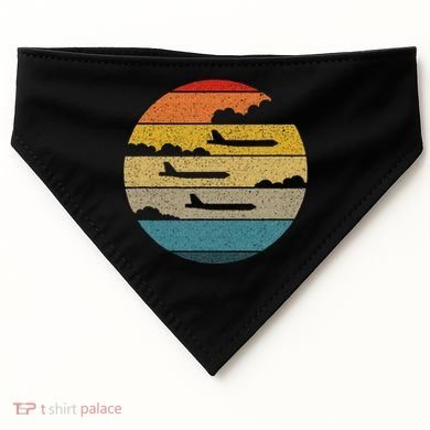 B 52 Stratofortress Silhouette Retro Sunset Airplane B52 USA-Made Doggie Bandana