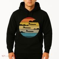 B 52 Stratofortress Silhouette Retro Sunset Airplane B52 Hoodie thumb 2