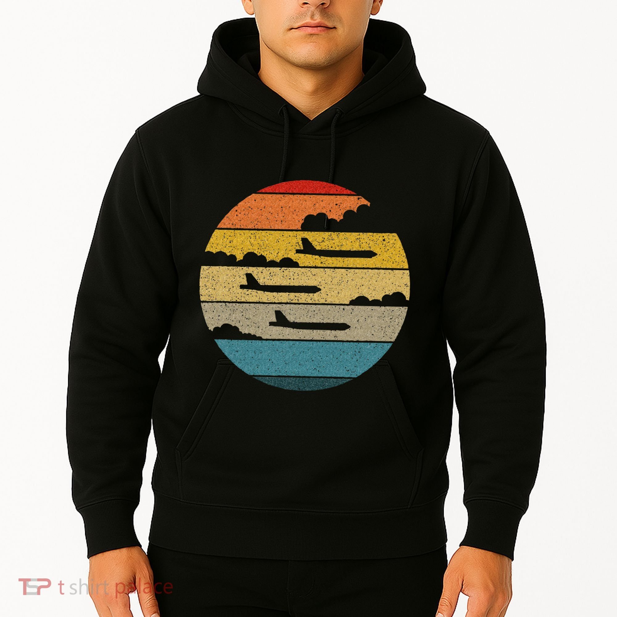 B 52 Stratofortress Silhouette Retro Sunset Airplane B52 Hoodie