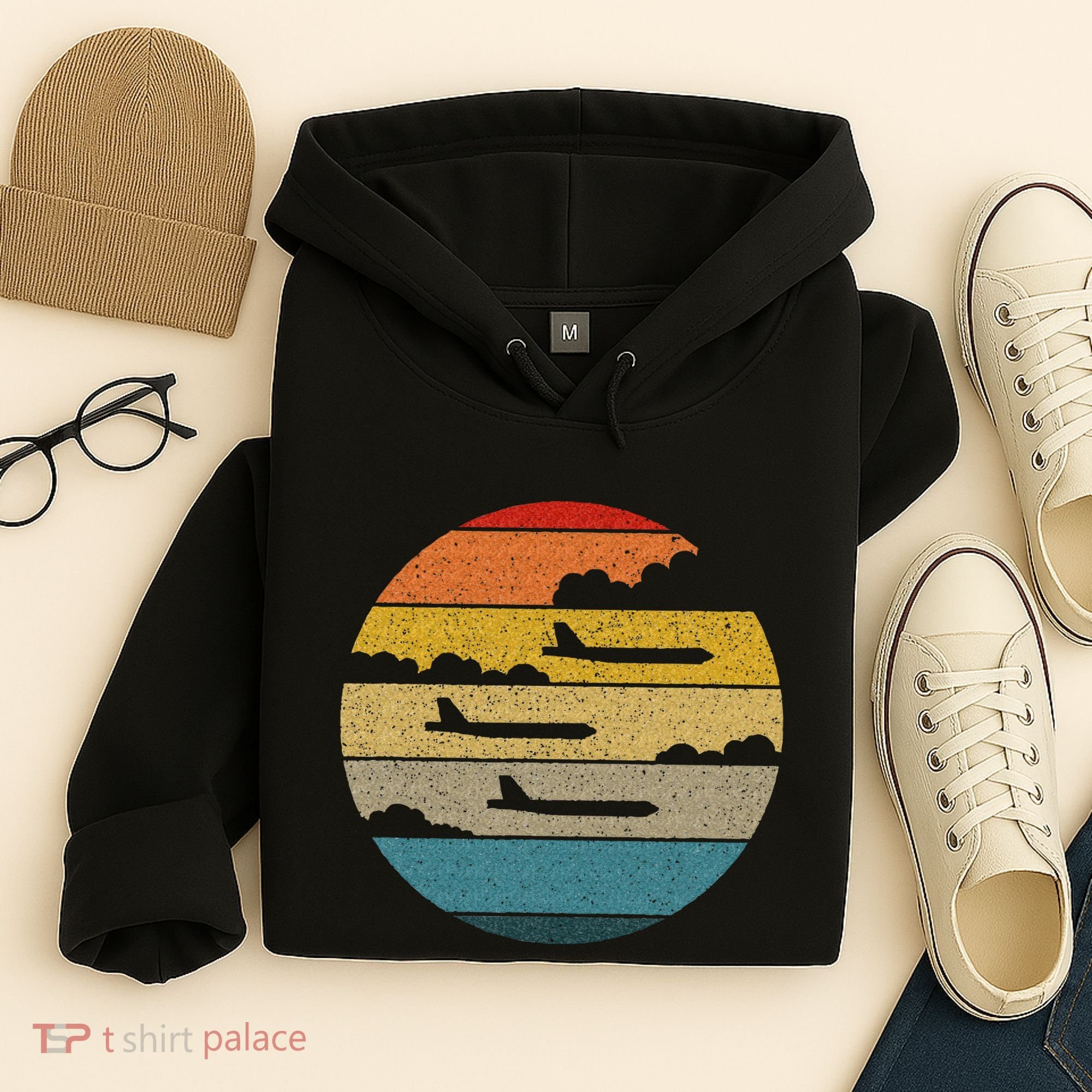 B 52 Stratofortress Silhouette Retro Sunset Airplane B52 Hoodie